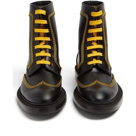 burberry topstitch lace-up leather ankle boots|Women’s Designer Boots .